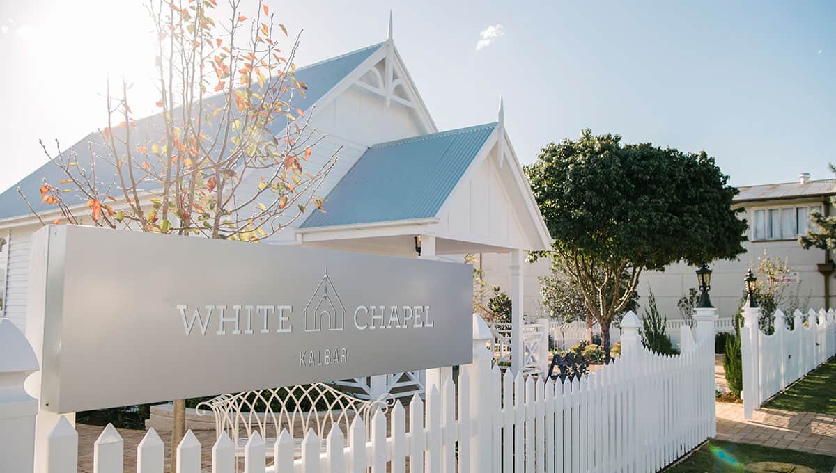 wedding ceremony and reception venue white chapel kalbar in the scenic rim