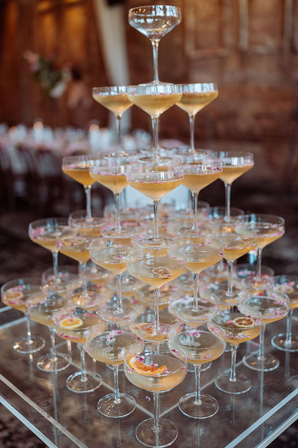 Champagne towers as trends at Queensland weddings