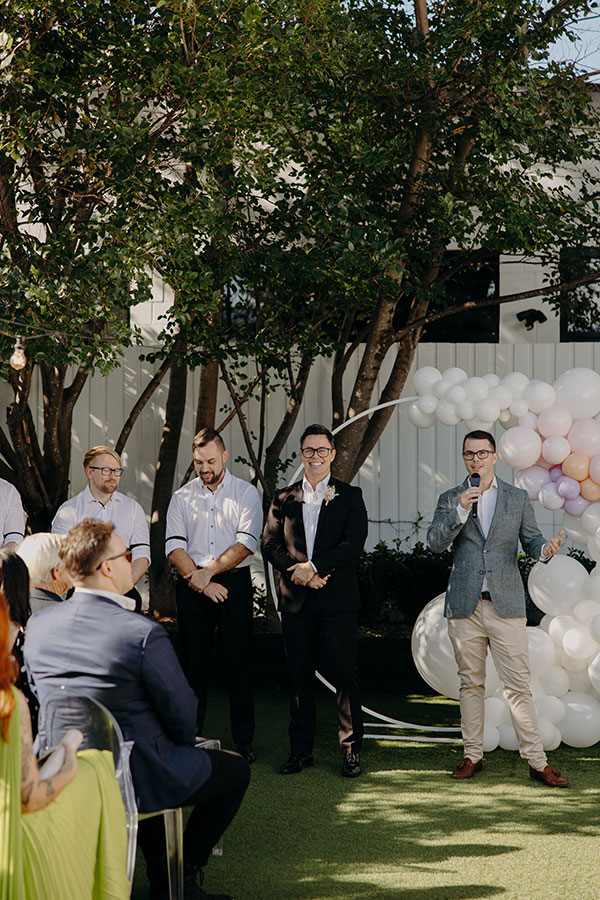 Zoe and Alex's beautiful Brisbane wedding ceremony at The Refinery