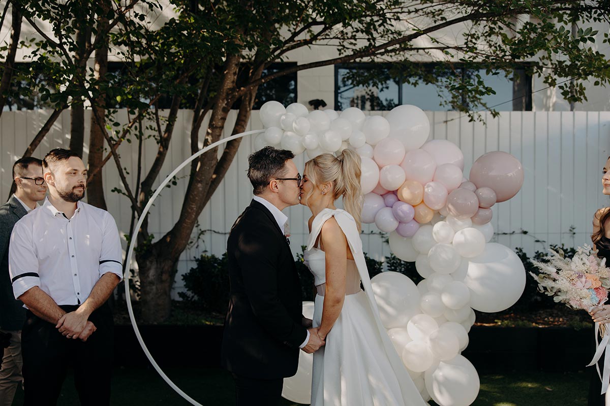 Zoe and Alex's beautiful Brisbane wedding ceremony at The Refinery