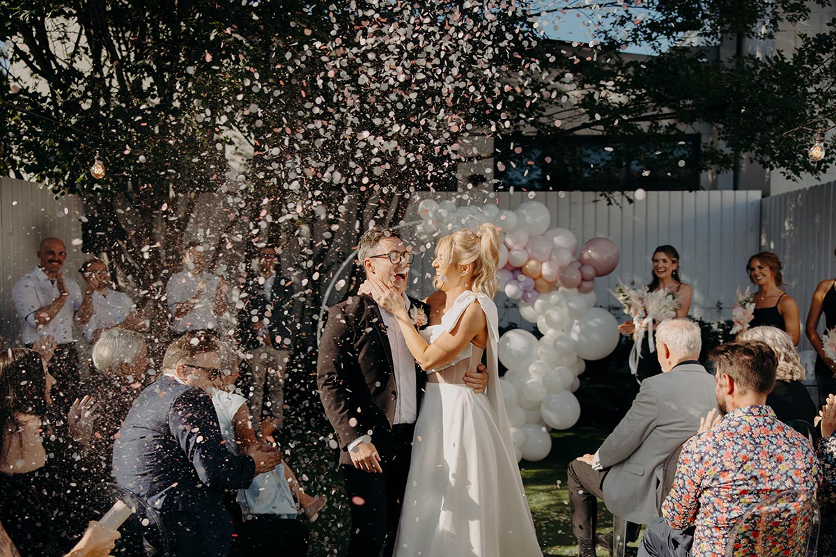 Zoe and Alex's beautiful Brisbane wedding ceremony at The Refinery