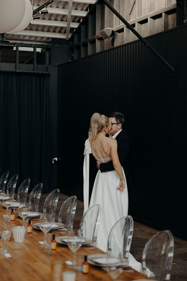 Zoe and Alex's beautiful Brisbane wedding ceremony at The Refinery