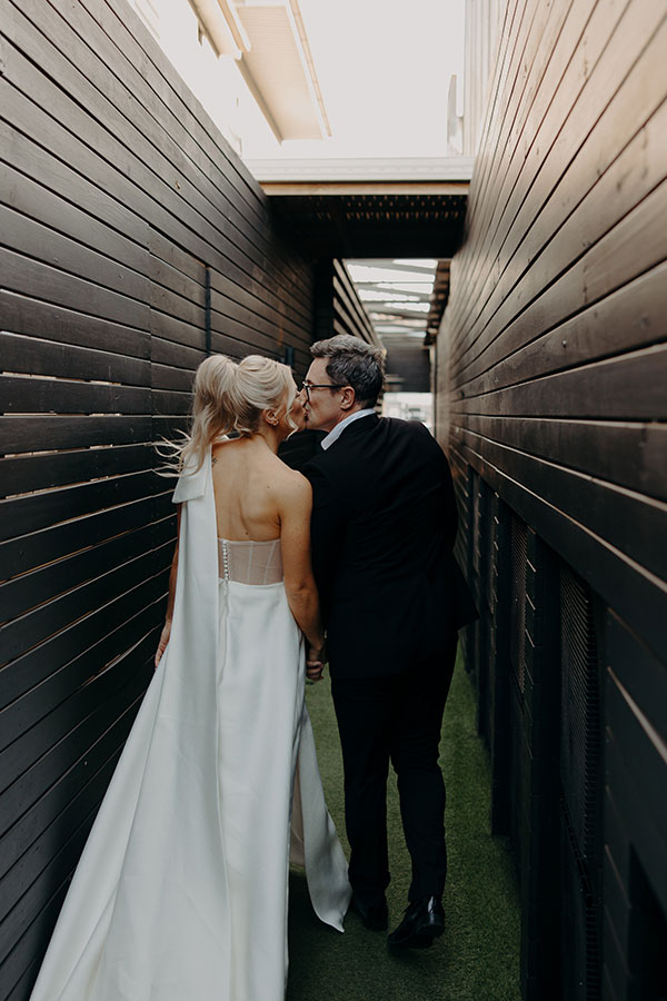 Zoe and Alex's beautiful Brisbane wedding ceremony at The Refinery