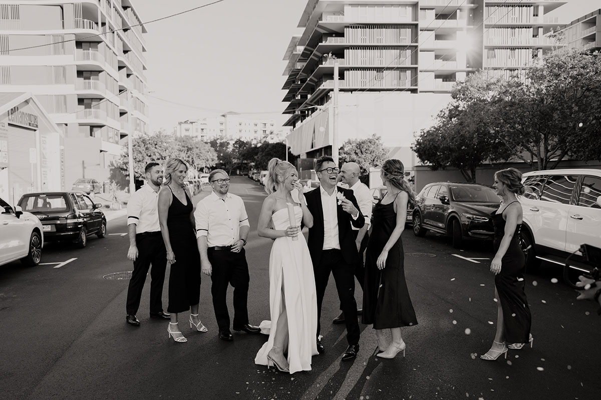 Zoe and Alex's beautiful Brisbane wedding ceremony at The Refinery