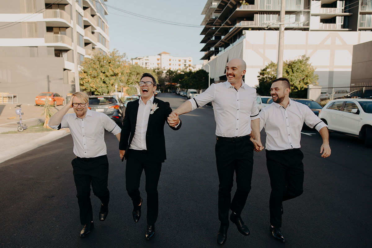 Zoe and Alex's beautiful Brisbane wedding ceremony at The Refinery